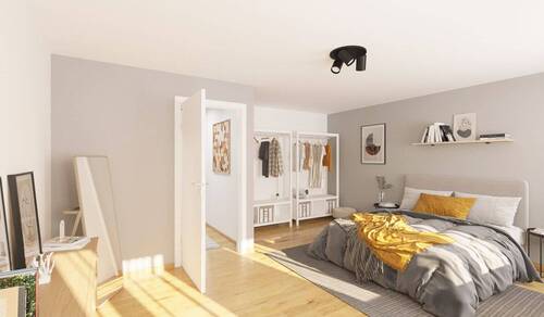 Modernes Badezimmer mit Badewanne und bodengleiche - 