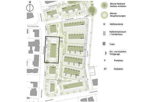 Lageplan Lutherquartier - Etagenwohnung mit 60,00 m² in Schleswig zur Miete