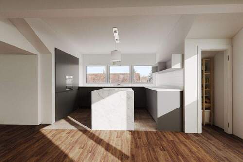 Küche Staging - Etagenwohnung mit 90,60 m&sup2; in Niedermotzing zum Kaufen