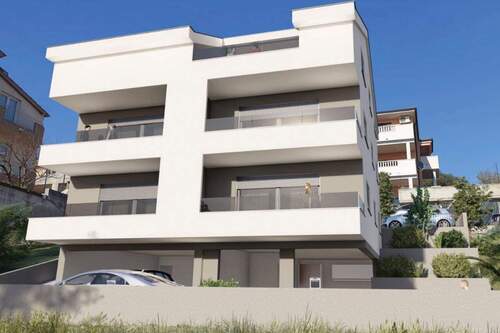 Wohnanlage mit großen Balkonen und klarer Fassadengestaltung - 4 Zimmer Etagenwohnung zum Kaufen in Trogir