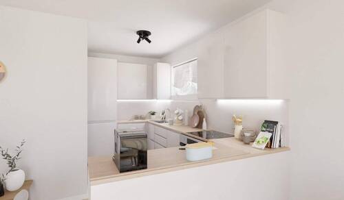 Die offene Wohnküche lädt zum gemeinsamen Kochen e - Etagenwohnung mit 83,60 m² in Langen zum Kaufen