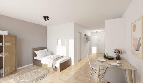 Lichtdurchfluteter Wohnbereich dank bodentiefer Fenster - Moderne und energieeffiziente Wohnung