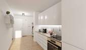 Die offene Wohnküche lädt zum gemeinsamen Kochen ein - 1 Zimmer Etagenwohnung zum Kaufen in Langen