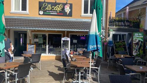 Teilbereich Terrasse Richtung Gastraum - Eiscafé in 1 A Lage - Terrasse - Vollausstattung