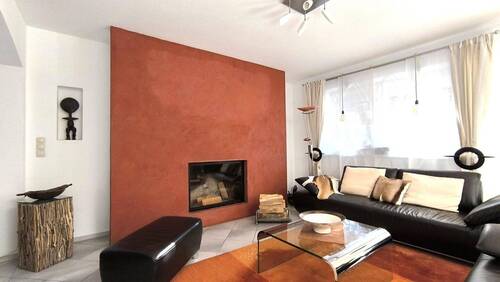Wohnzimmer mit Feuerstelle - 
