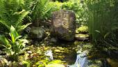 Gartenteich mit Brunnenstein - 