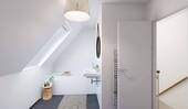 Ein modern gefliestes Badezimmer - 