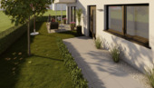 Garten und Eingang - 4 Zimmer Terrassenwohnung zum Kaufen in Würselen