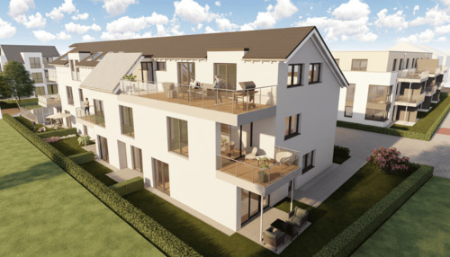 Rückansicht - 4 Zimmer Terrassenwohnung in Würselen