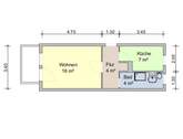 Grundriss - Etagenwohnung mit 32,00 m² in Zwickau zur Miete