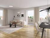 Gemütlicher Wohnbereich - Loft W09 Erstbezug im Neubau mit Aufzug, Tiefgarage und Wärmepumpe