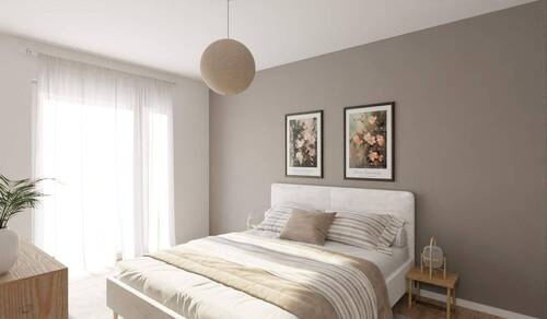 Helles und komfortables Schlafzimmer mit angrenzen - 