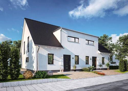 DHDuett125 - Straßenansicht - 4 Zimmer Mehrfamilienhaus, Wohnhaus zum Kaufen in Alperstedt