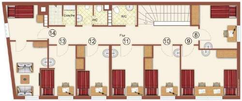 Grundriß Zimmer 13 - 
