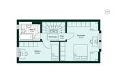 Grundriss des Obergeschosses des Reihenhaus im Qua - 