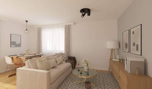 Lichtdurchfluteter Wohnbereich dank bodentiefer Fe - 