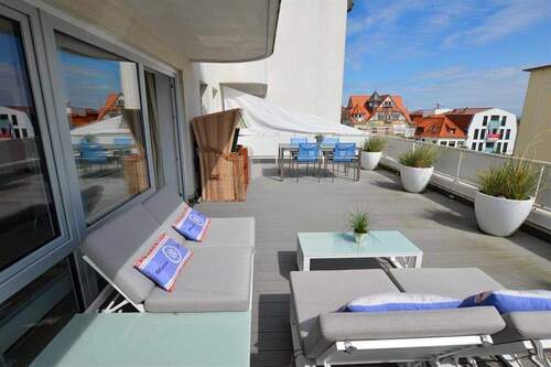 Balkon - Sonne trifft Meer! Strandnah mit riesiger Süd-Terrasse
