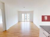 Ansicht I: Wohn- und Esszimmer mit offenem Küchenbereich - YON BERLIN - 2-Zimmer-Neubauwohnung mit EBK, BALKON und viel Lichteinfall in Berlin-Friedenau
