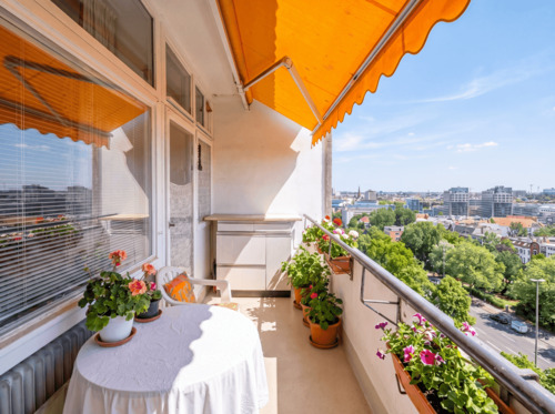 Visualisierung: Balkon - Architekturikone mit spektakulärer Aussicht: 4-Zimmer-Wohnung im Hansaviertel - (fast) ganz oben!