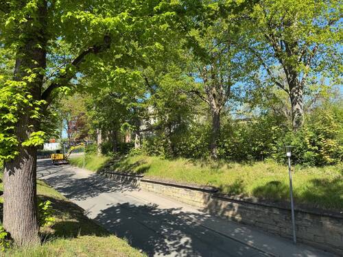 Zufahrtsstraße und Blick auf Alte Ärzte Villa - 3 Zimmer Terrassenwohnung in Bayreuth