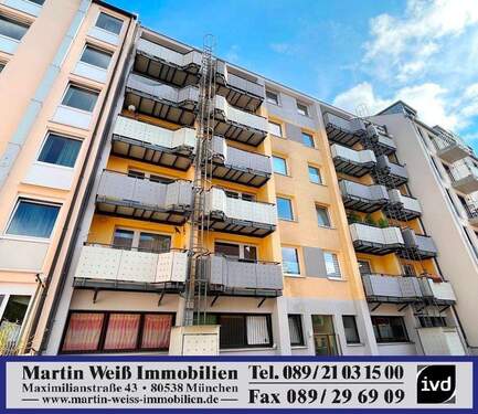 Außenansicht Vordergebäude - Apartmenthäuser in München-Pasing Am Knie Nähe Westbad nach WEG aufgeteilt