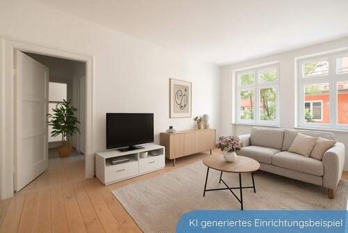 KI Wohnzimmer - Lichtdurchflutete Zweizimmerwohnung in hervorragender Lage von Schwerin