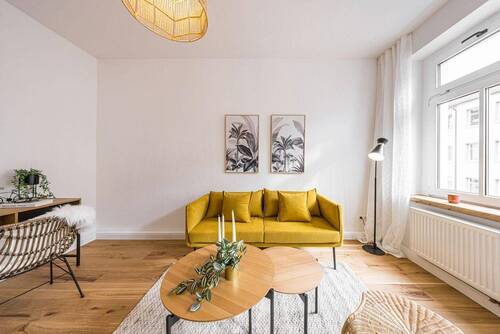 Wohnzimmer - Etagenwohnung mit 51,80 m&sup2; in Leipzig zur Miete