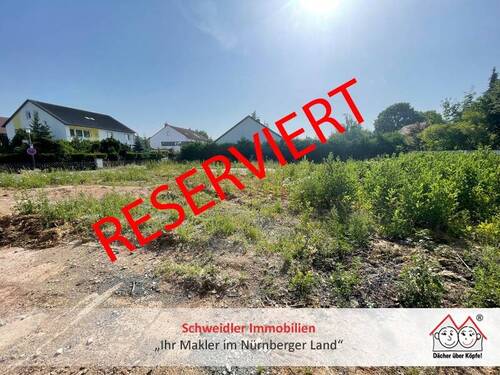 Grundstücksansicht - Einfamilien- oder Doppelhaus!!! Sonniges Baugrundstück mit genehmigtem Bauplan in Erlangen-OT
