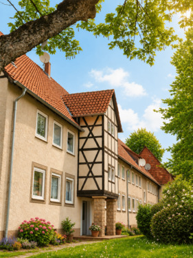 Gebäudeansicht - 'Historische Wohneinheit in denkmalgeschützter Siedlung mit Arbeiterhaus-Charme'