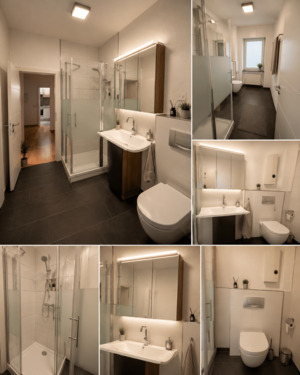 Modernes Badezimmer mit Fenster - 