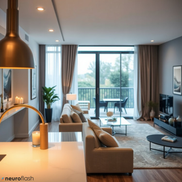 Eine offene Wohnküche als Herzstück der ETW - Energieeffiziente Neubau-ETW mit 3 Zimmern und großem Balkon