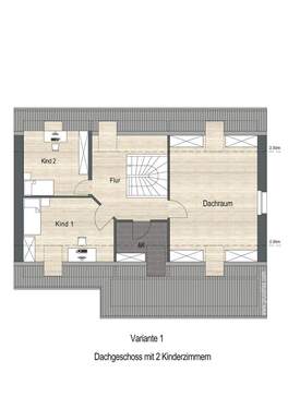 Dachgeschoss mit 2 Kinderzimmern - 