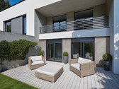 Gartenansicht - Individuelles Stadthaus mit Dachterrasse in Gohlis-Süd!