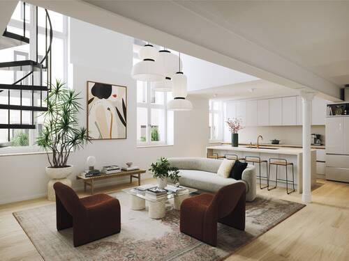 Wohnzimmer_Treppe (1).jpg - Etagenwohnung mit 40,00 m&sup2; in Potsdam zum Kaufen