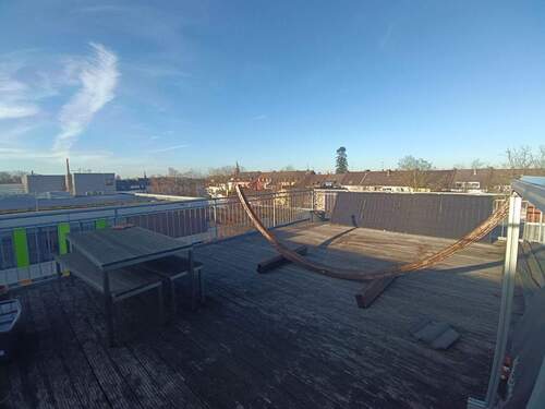 Die Terrasse Ihrer neuen ETW - Loftartiges Wohnen mit Empore & Dachterrasse - 142 QM mit Stellplatz in ruhiger Innenstadtlage