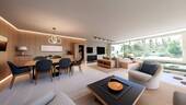Wohnzimmer (KI-generierte Visualisierung) - 4 Zimmer Terrassenwohnung in Bergisch Gladbach