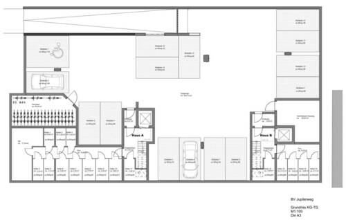 Kellergeschoss und Tiefgarage - 