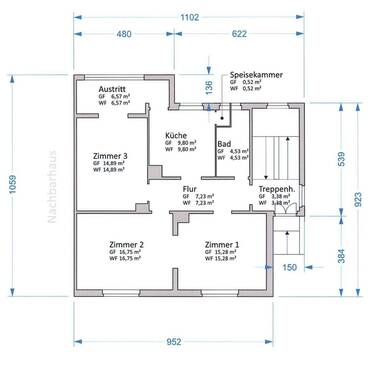 Obergeschoss.jpg - Einfamilienhaus mit 151,00 m&sup2; in Böhlen zum Kaufen