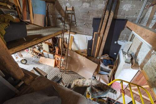 Blick in die Scheune von von oben - 