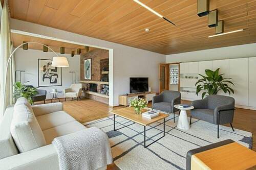 Wohnzimmer Erdgeschoss illustriert - Mehrfamilienhaus, Wohnhaus mit 176,00 m&sup2; in Duisburg / Buchholz zum Kaufen