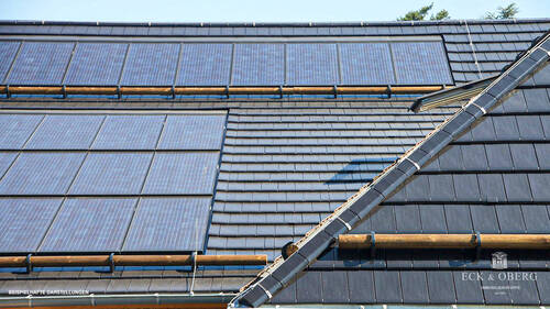 Dachziegel Targelit Aerlox Schiefergrau mit Photovoltaik - 