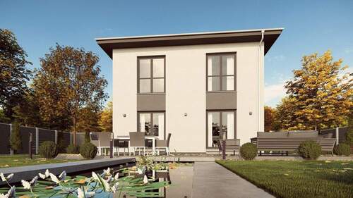 Ansicht Garten - SACHLICHES EIN­FA­MI­LI­EN­HAUS GEPAART MIT NÜTZLICHER FUNKTIONALITÄT