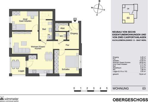 Wonung 3 - Größe ca. 79,64 qm - 