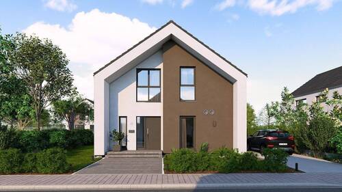 Ansicht Eingang Satteldach - 4 Zimmer Einfamilienhaus in Großrosseln