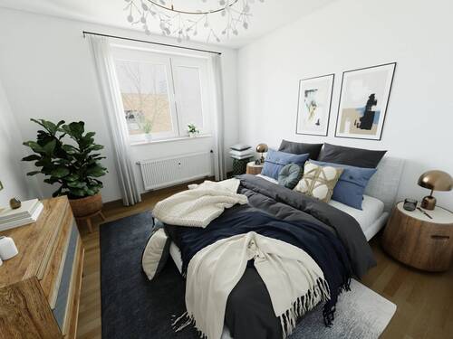 Möblierungsbeispiel - Erstbezug nach Sanierung: Neues Zuhause mit Personenaufzug und Dusche im Herzen der Stadt