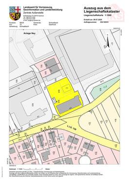 Schwalbach Hauptstraße 423 Katasterkarte Gelb - 