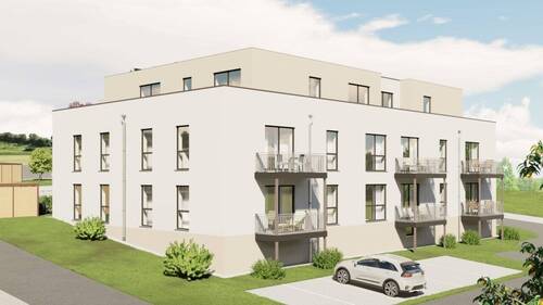 Gebäuderückseite - Baubeginn Oktober 25. Moderne Neubauwohnungen mit hochwertiger Ausstattung