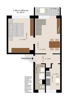 Bild 2 - 2 Zimmer Etagenwohnung zur Miete in Dessau-Roßlau