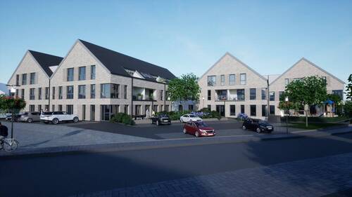 Ansicht vom Marktplatz - Modernes, rollstuhlgerechtes Wohnen im Zentrum von Emsbüren Neubau eines Wohn- und Geschäftshauses