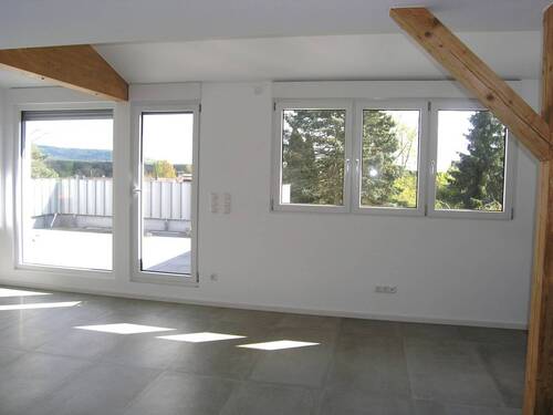 Wohn-Essbereich mit Zugang zur Dachterrasse - 